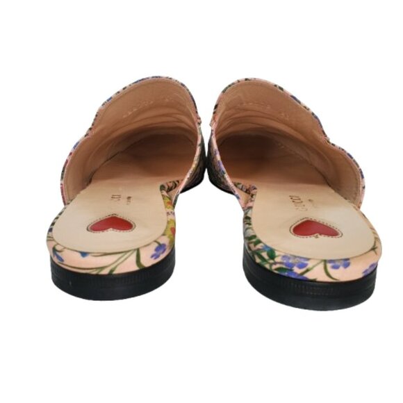 Gucci Floral Canvas Princetown Horsebit Mules Loafers - Picture 5 of 10
